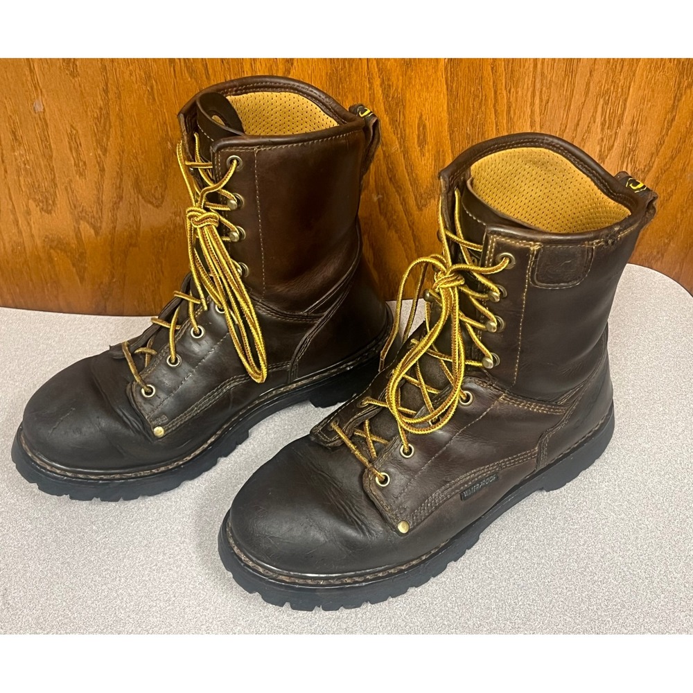 Carolina Mens 8 Inch Waterproof Work Boots Brown Leather EH SR Soft Toe CA8028
